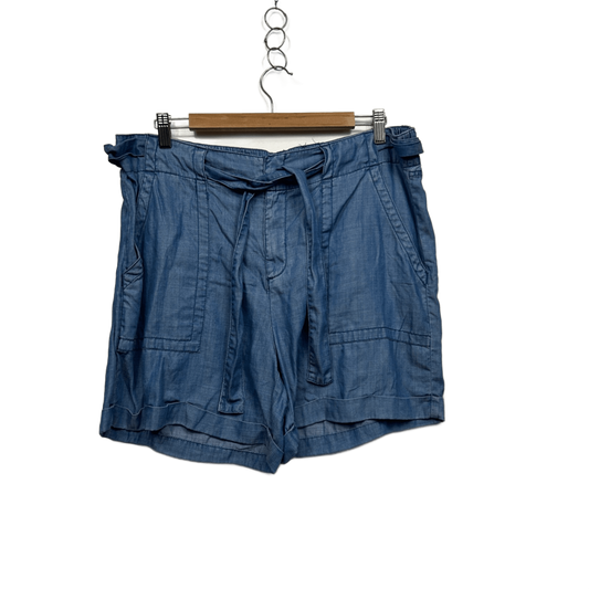 Just Jeans Chambray Belted Pockets Shorts Lyocell Size 16