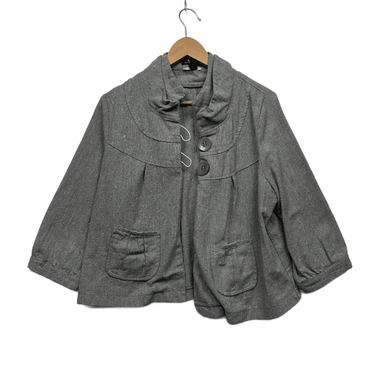 Caroline Morgan Jacket Size 16 18 XL Grey Long Sleeve