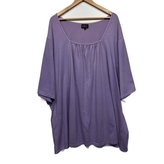 Hodgson T-Shirt Size 34 Plus Lilac Purple Short Sleeve Casual Cotton Blend
