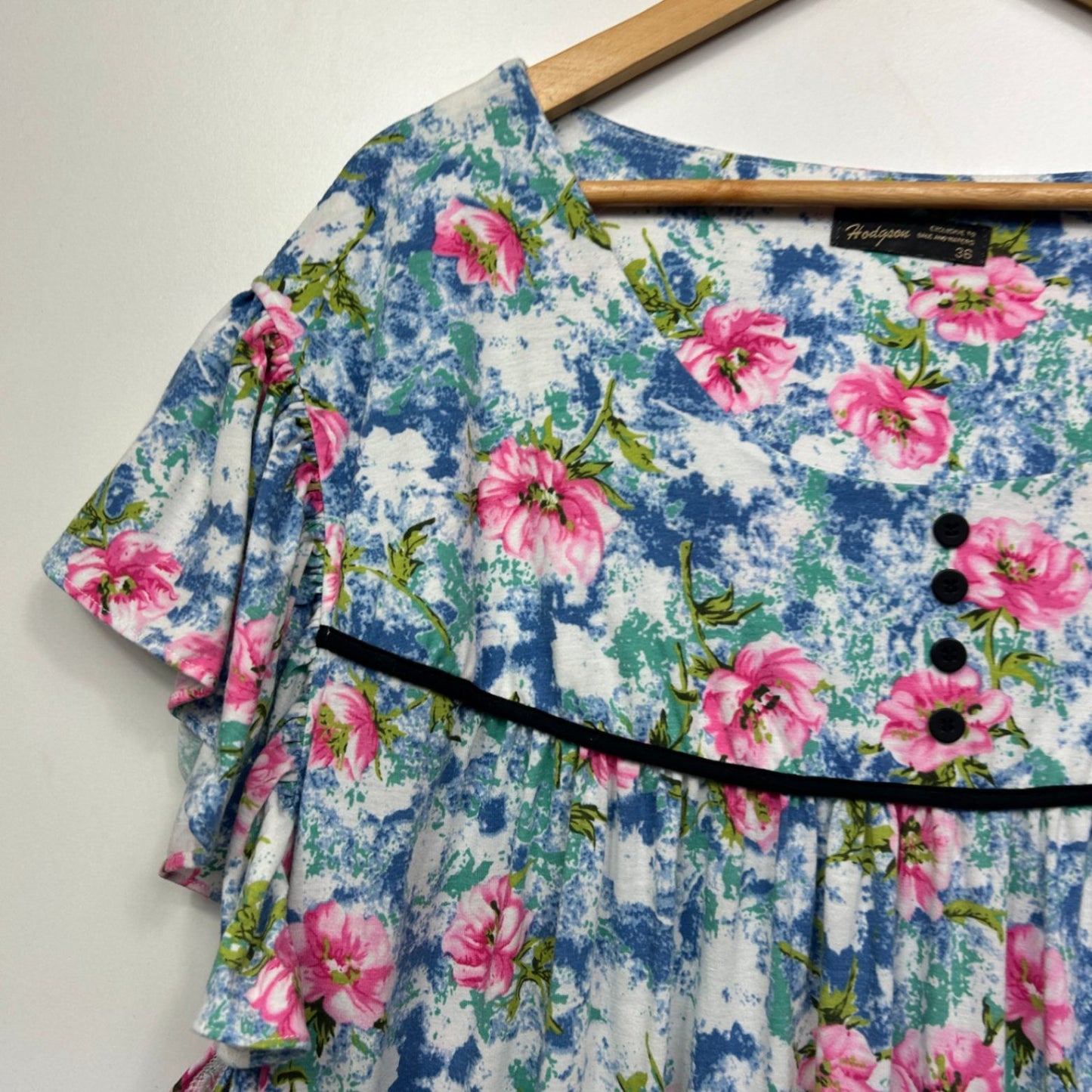 Hodgson Maxi Dress Size 36 Short Sleeve Multicoloured Floral Midi Length