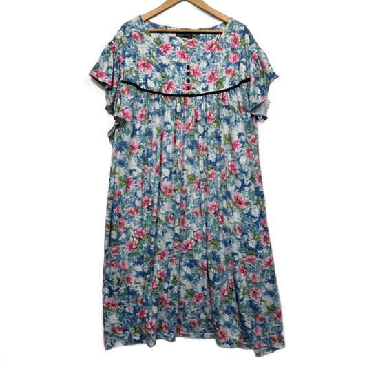 Hodgson Maxi Dress Size 36 Short Sleeve Multicoloured Floral Midi Length