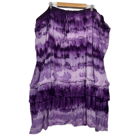 Curvaceous Maxi Skirt Size 30 32 Purple Tie Dye Pockets