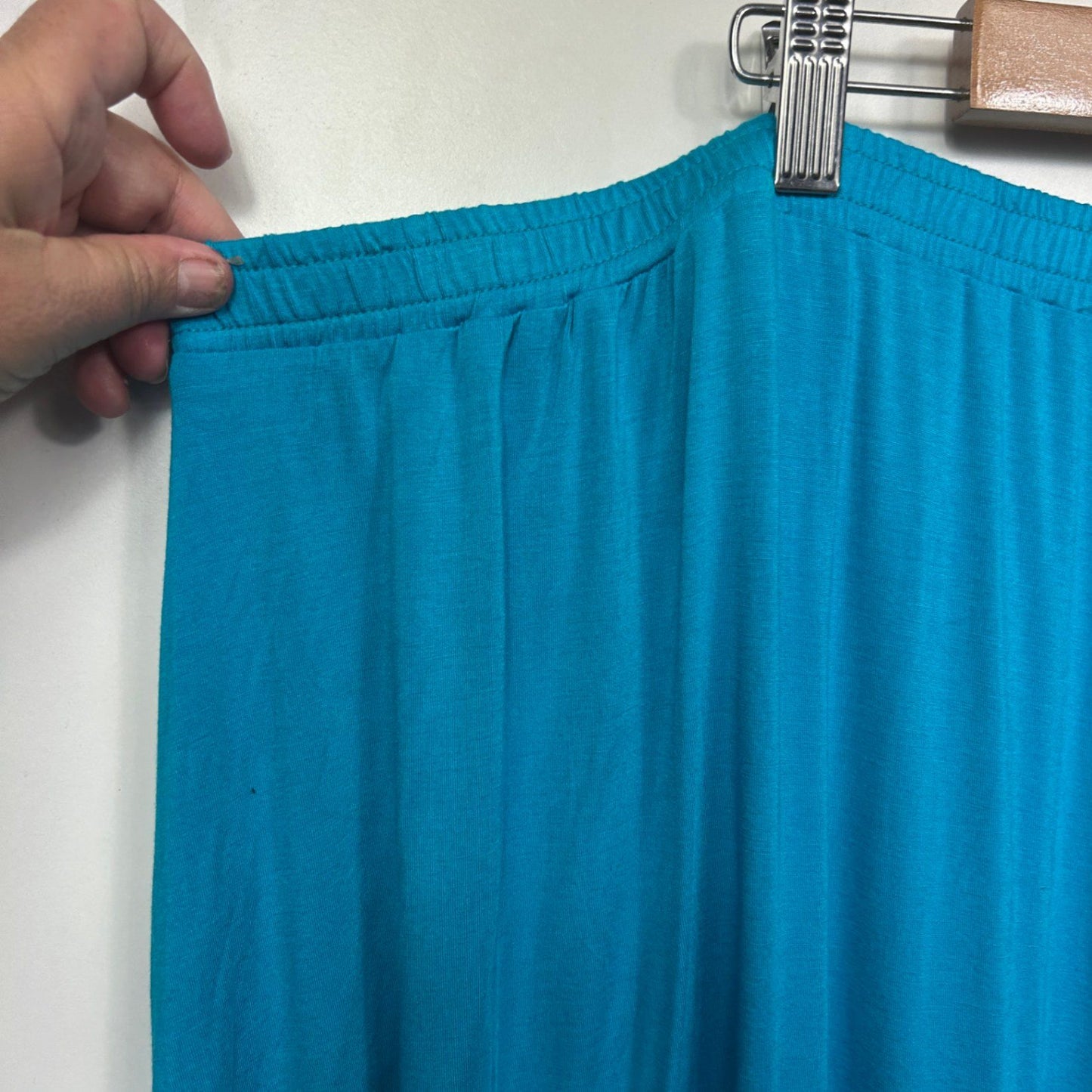 Curvaceous Maxi Skirt Size 26 28 Blue Long Length Stretch Rayon