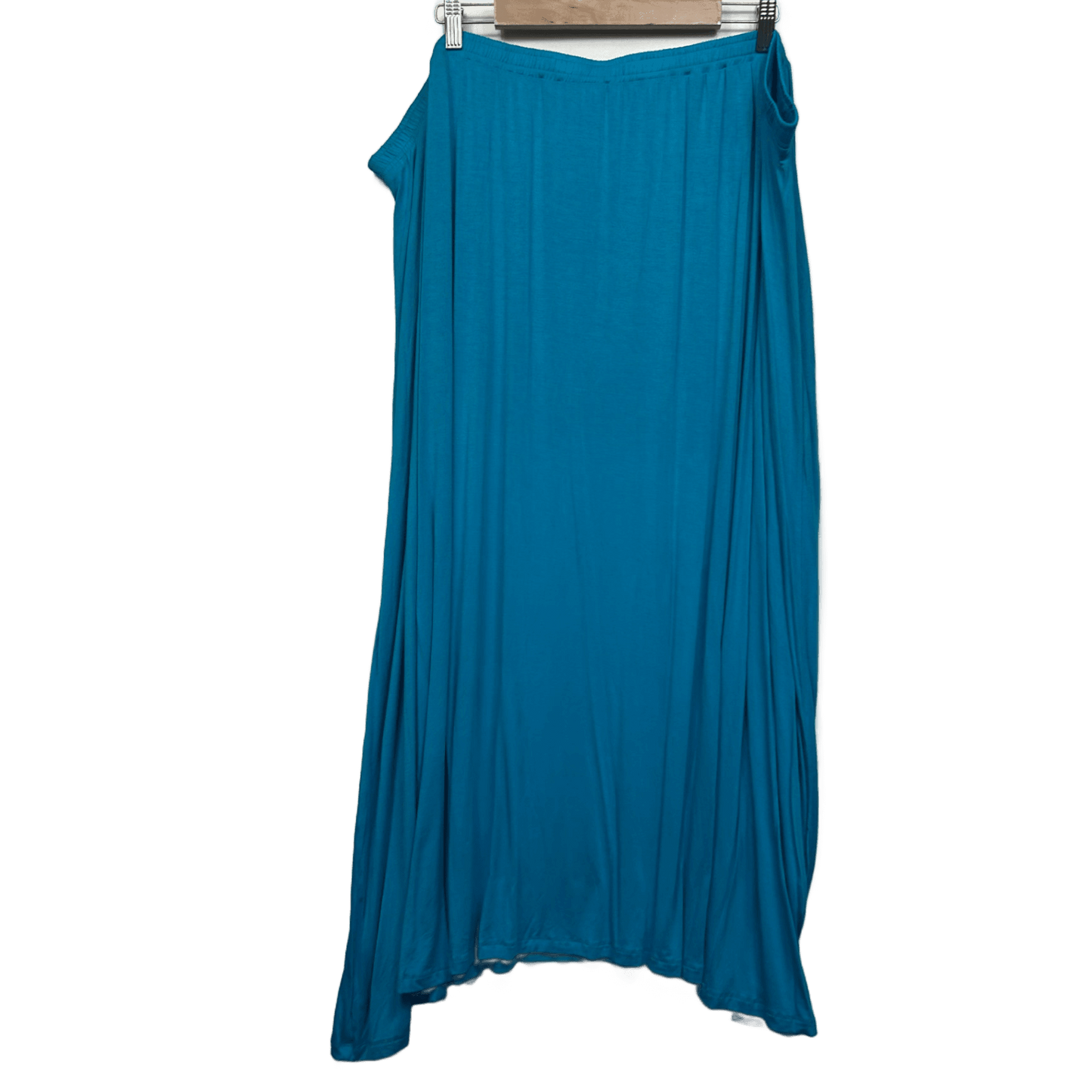 Curvaceous Maxi Skirt Size 26 28 Blue Long Length Stretch Rayon