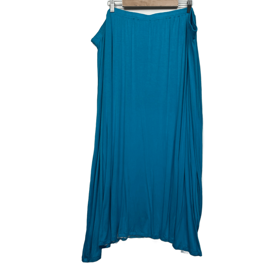Curvaceous Maxi Skirt Size 26 28 Blue Long Length Stretch Rayon