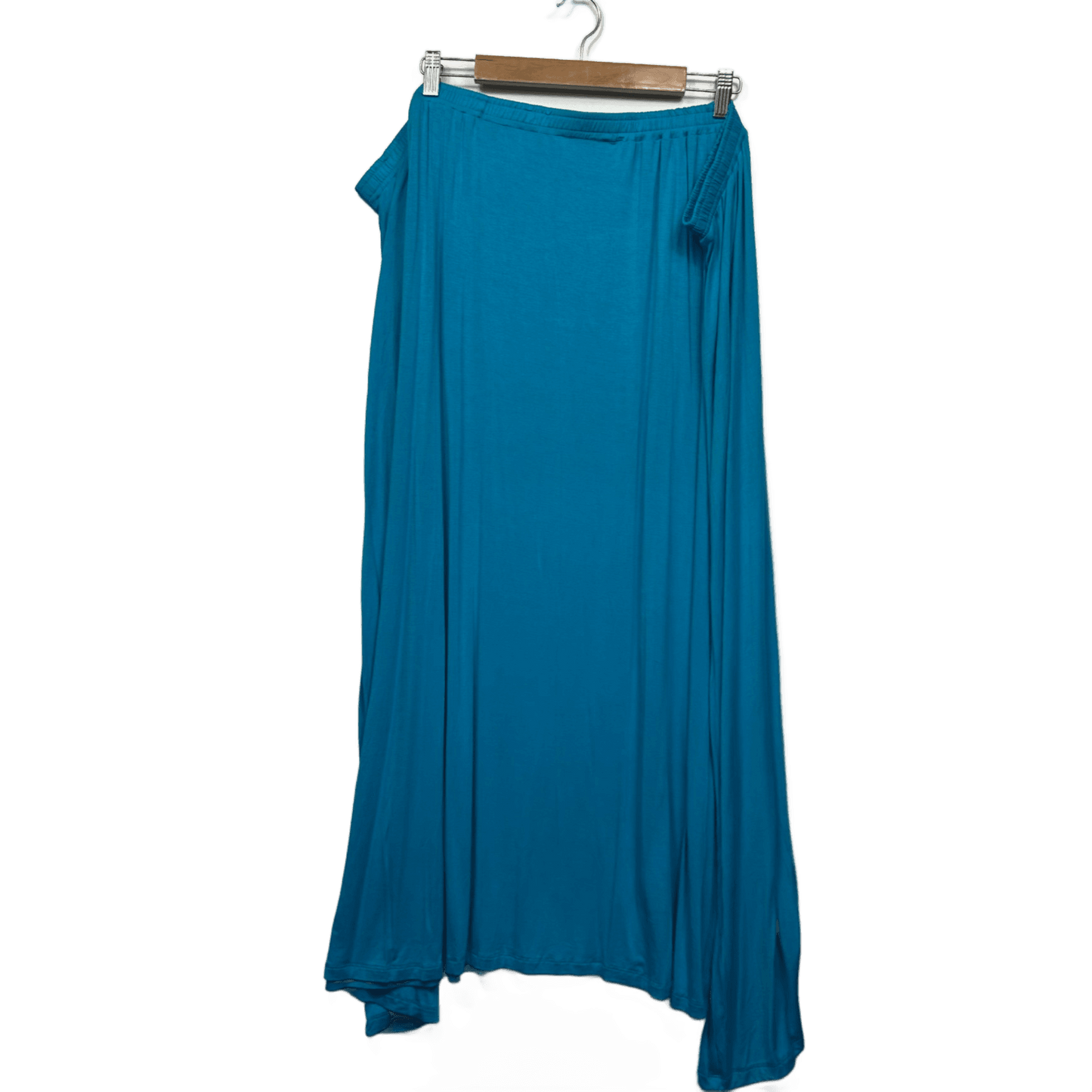 Curvaceous Maxi Skirt Size 26 28 Blue Long Length Stretch Rayon