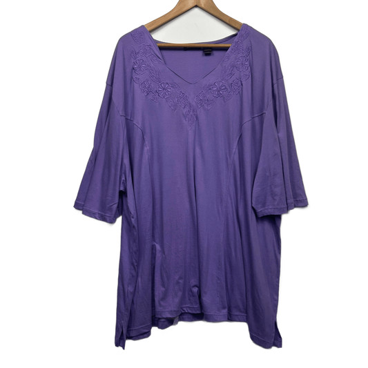 Hodgson Dale and Waters Purple Cotton 3/4 Sleeve Blouse Top Size 36 38