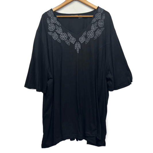 Hodgson Dale and Waters BlackCotton 3/4 Sleeve Blouse Top Size 36 38