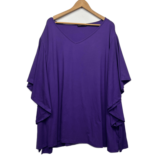 Hodgson Dale and Waters Purple Cotton Batwig Sleeve Blouse Top Size 36
