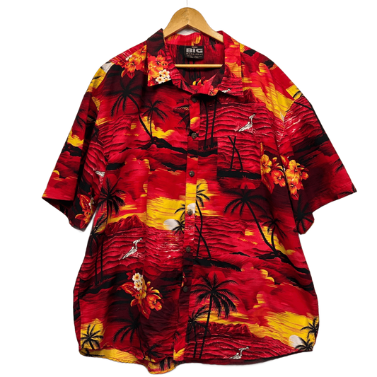 Lowes Shirts Big Mens Size 5XL Red Hawaiian Shirt Sunset Aloha Tropical Beach