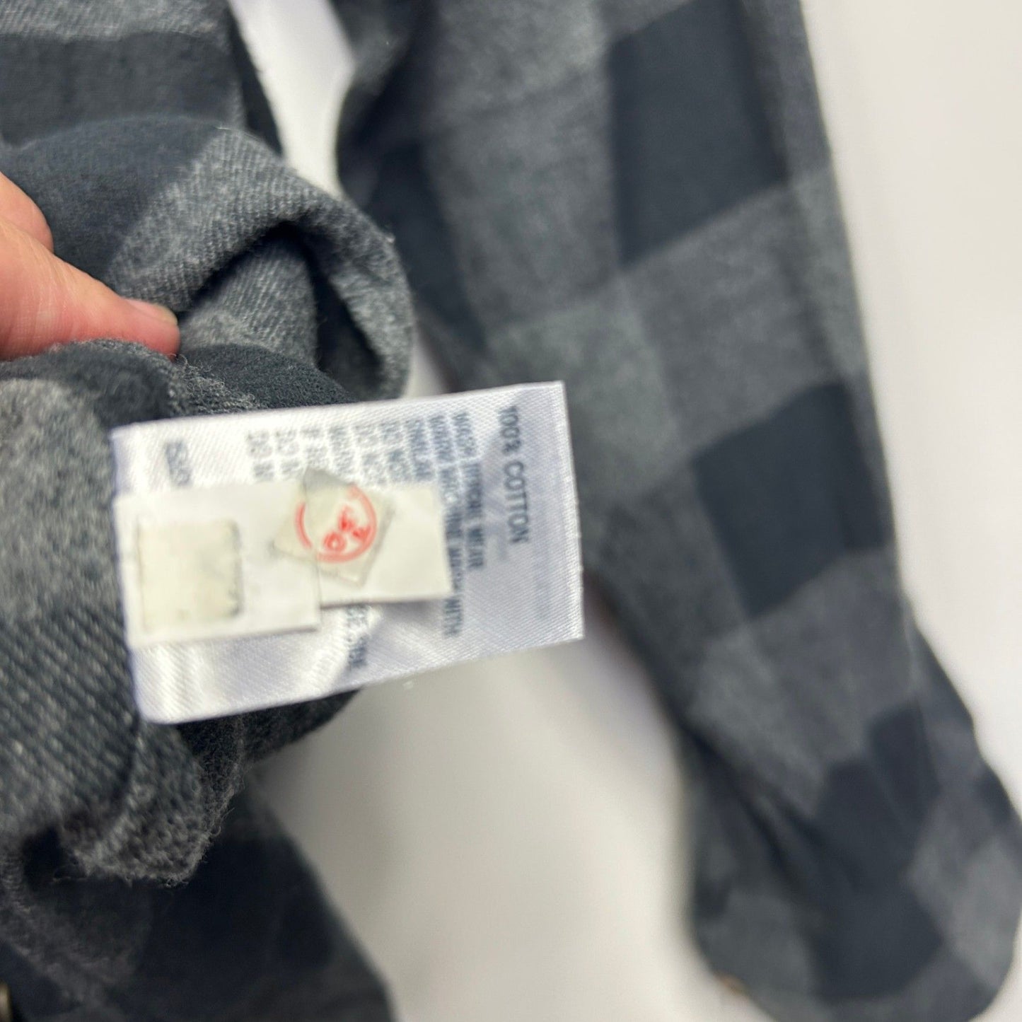 Anko Check Fannel Shirt Size 7XL Grey Black Long Sleeve