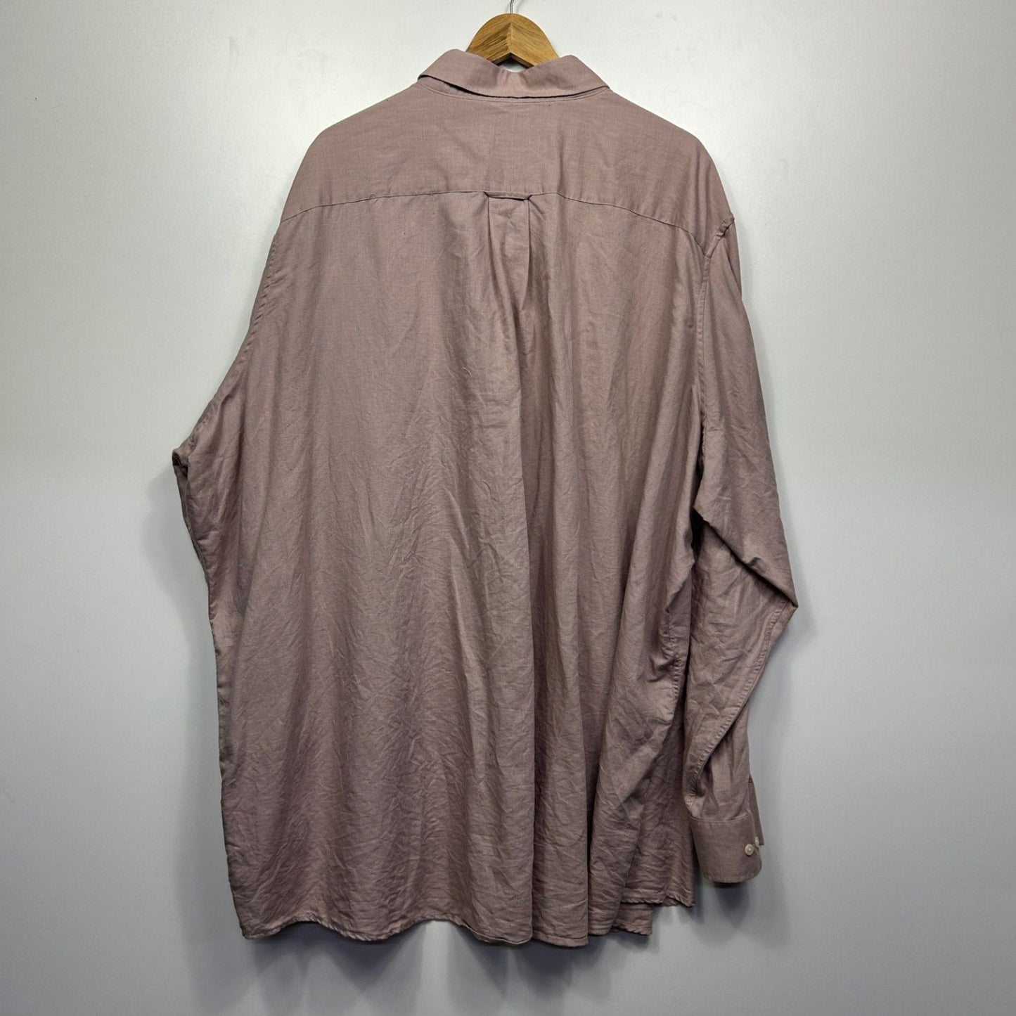 Johnny Bigg Shirt Size 9XL  Linen Cotton Taupe Long Sleeve Button Up
