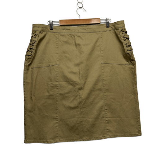 Capture Skirt Size 20 Khaki Pencil Above Knee Length Cotton Blend