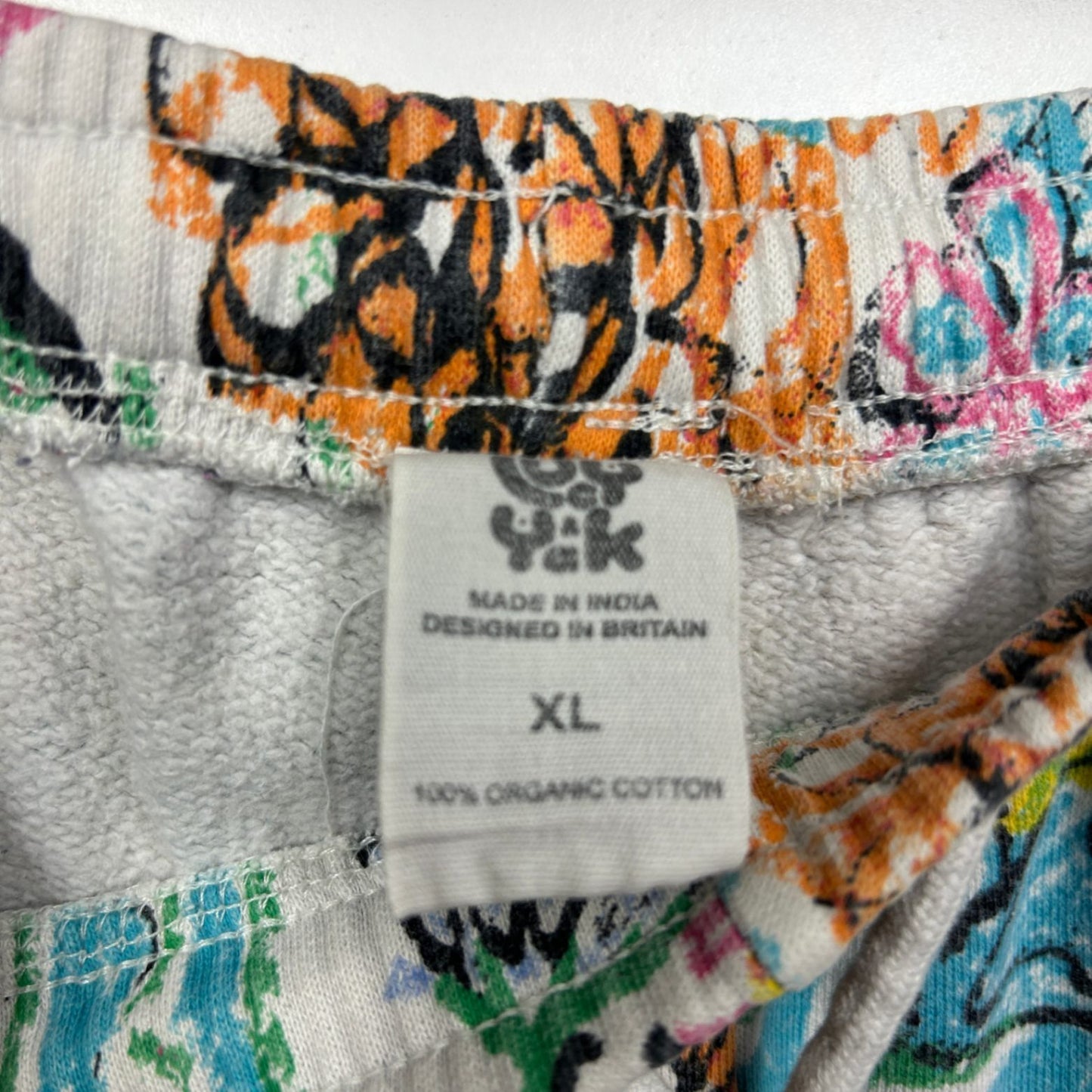 Lucy and Yak Size 18 20 XL Organic Cotton Elastic Waist Joggers Pants Floral Colourful