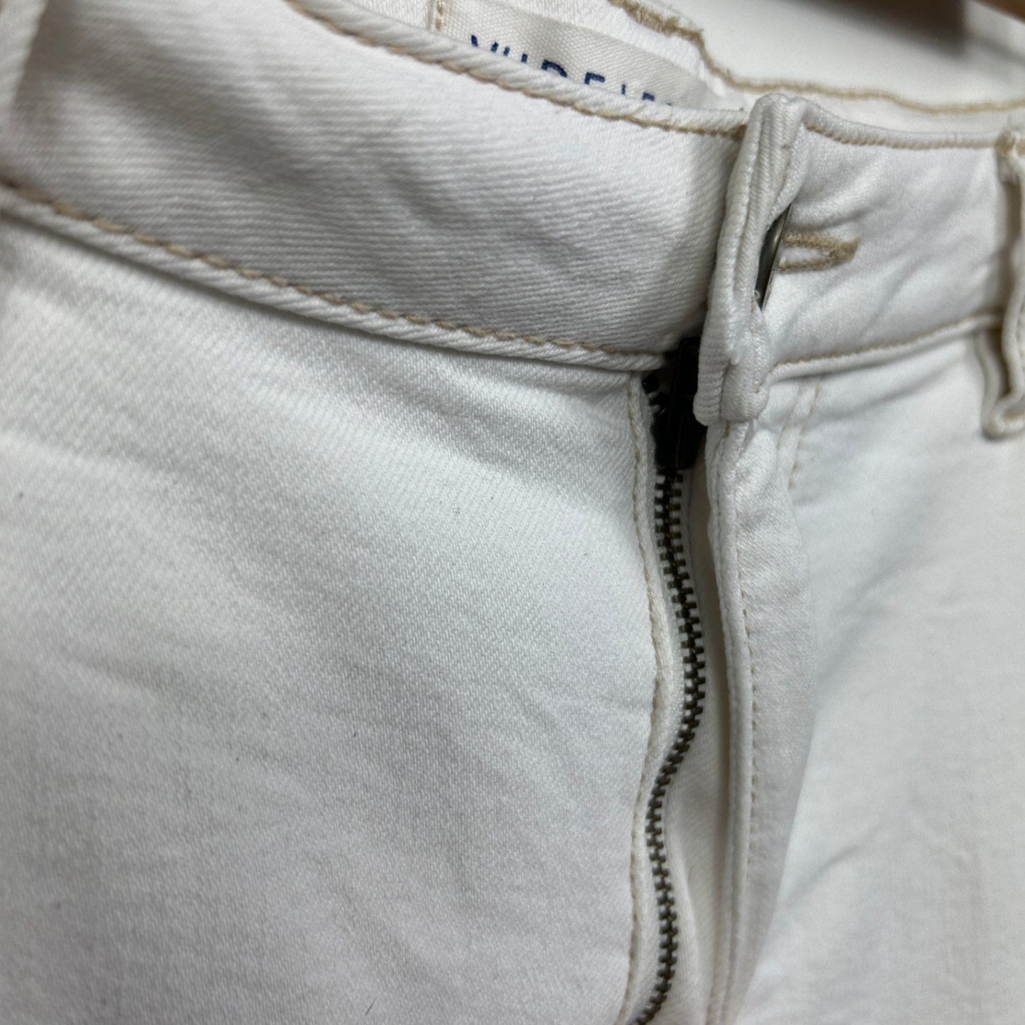 Target Wide Leg Crop Length White Denim Jeans  Size 18 Pockets Zip Fly