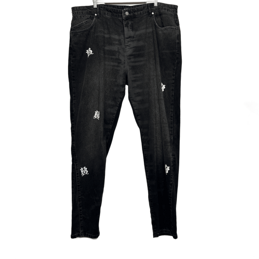 boohooMAN Black Men Slim Jeans Size 46