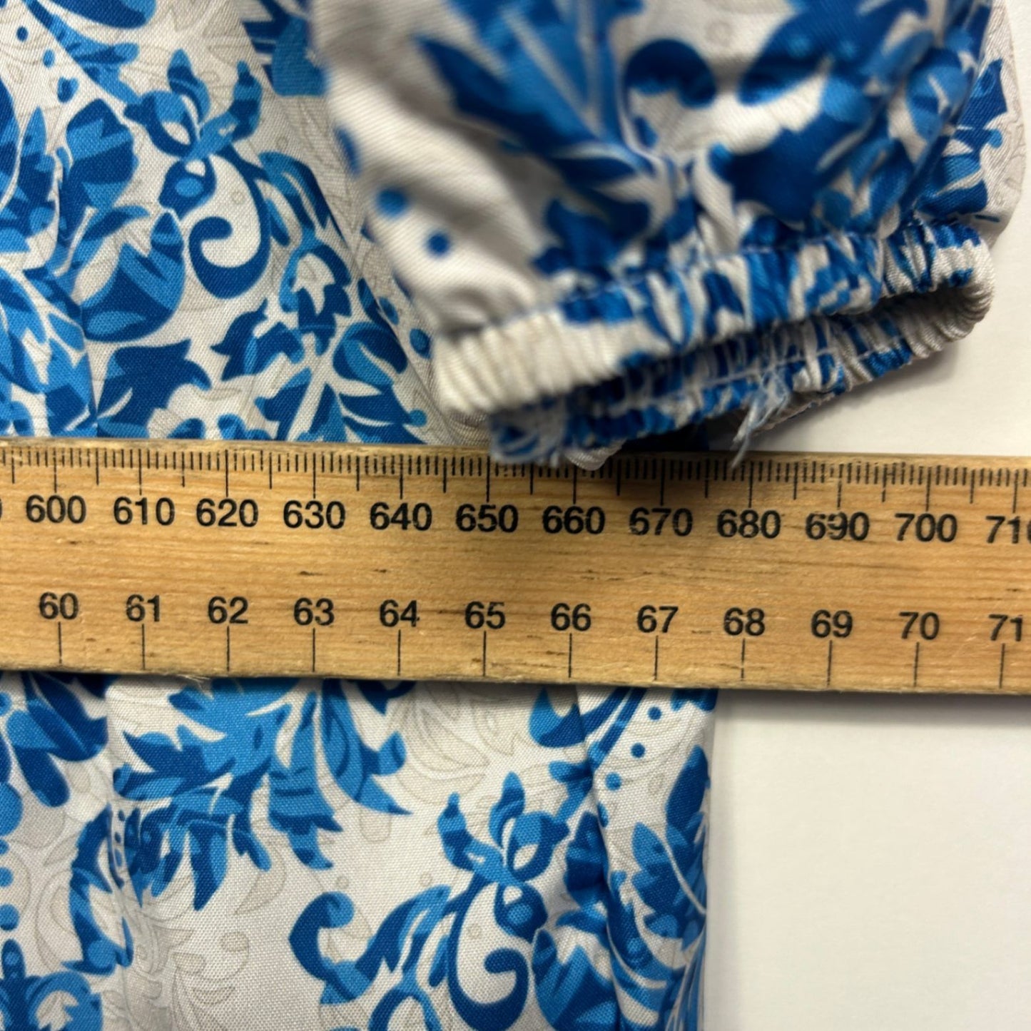 New Boho Blue White Long Sleeve Women Casual Maxi Dress Size 2XL 18