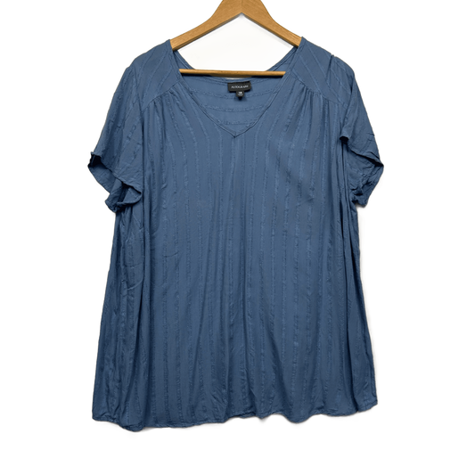 Autograph Blouse Size 18 Blue Short Sleeve Viscose