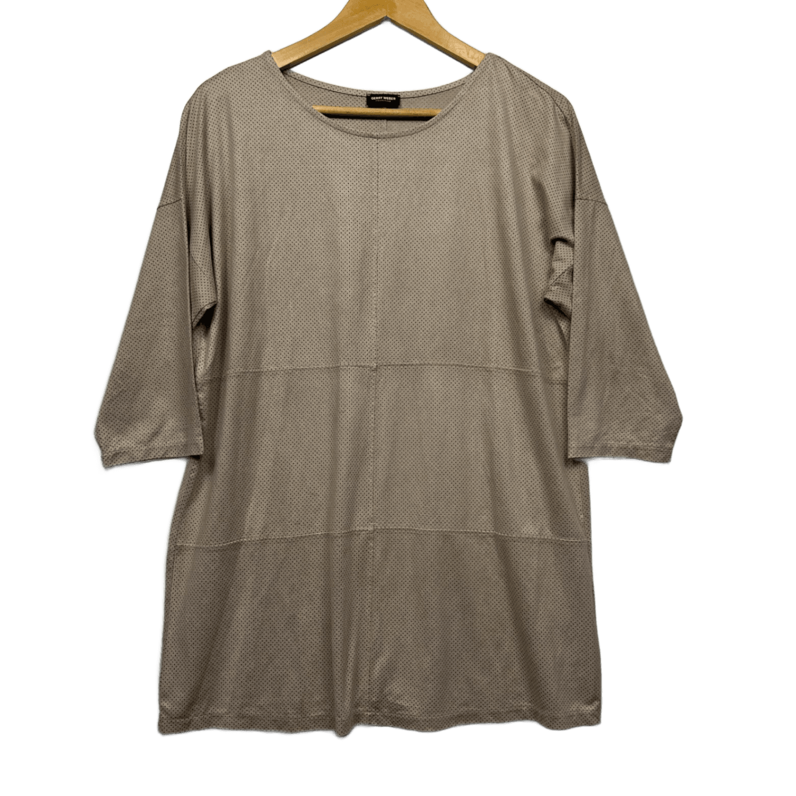 Gerry Weber Top Size 14 Beige Short Sleeve