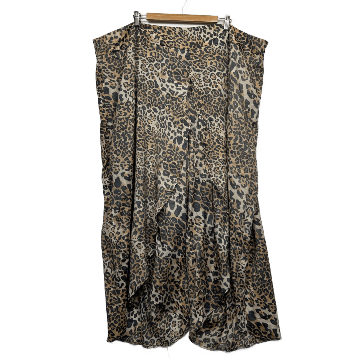 Beme Pants Size 26 Plus Cheetah Animal Print Front Wrap Wide Legs New