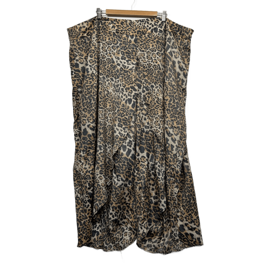 Beme Pants Size 26 Plus Cheetah Animal Print Front Wrap Wide Legs New
