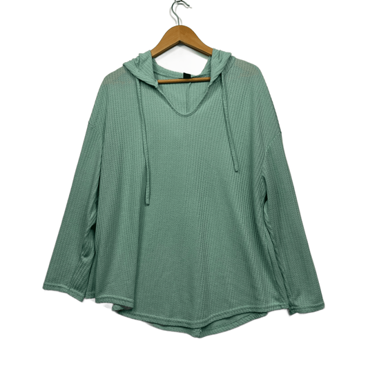 SHEIN Curve Hooded Top Size 16 Green Long Sleeve Casual