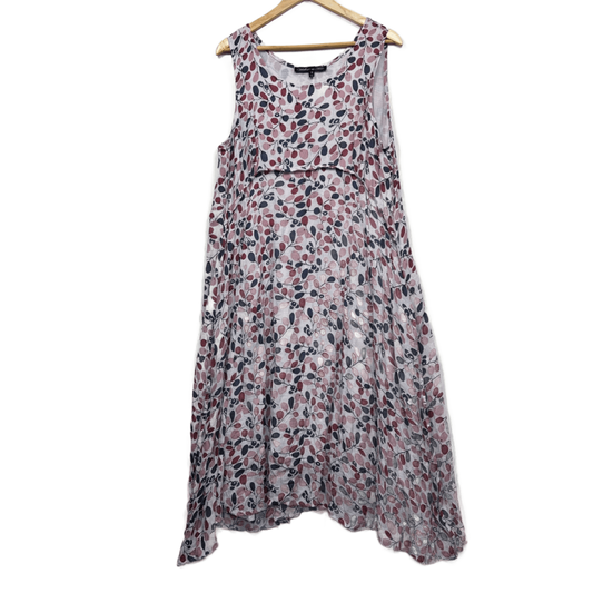 Willow Tree Maxi Dress Size 18 Sleeveless Multicoloured Lined Pockets Cotton Blend