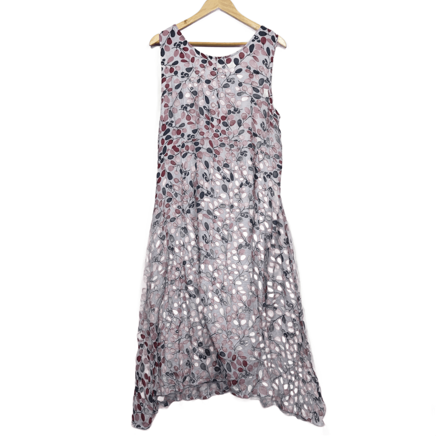 Willow Tree Maxi Dress Size 18 Sleeveless Multicoloured Lined Pockets Cotton Blend
