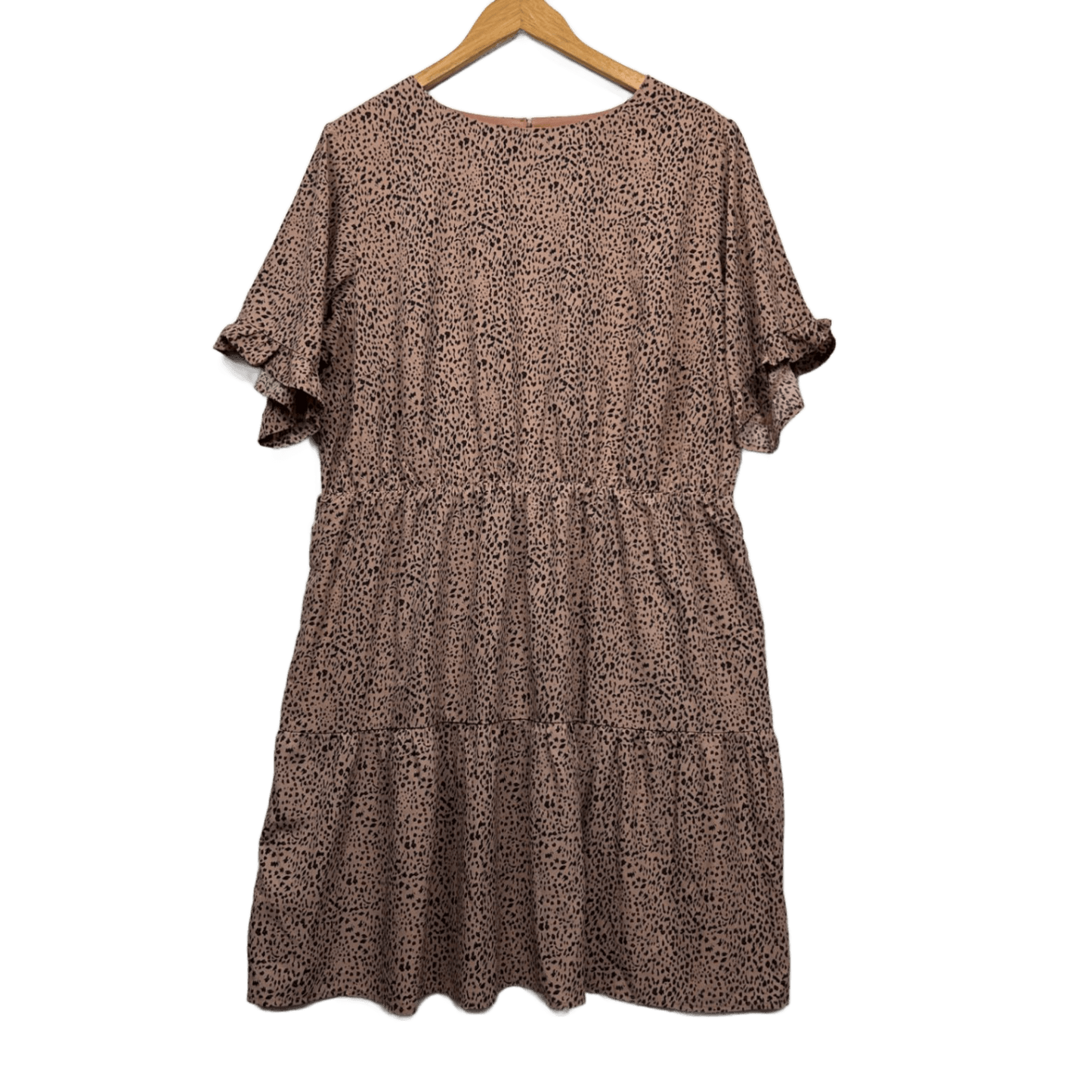 Atmos & Here Dress Size 20 Biege Short Sleeve Midi Length Lined