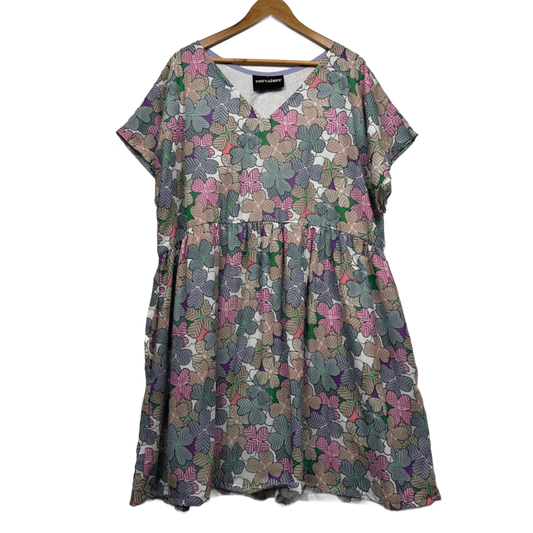 Curvature Smock Dress Size 18 20 Short Sleeve Multicoloured Pockets