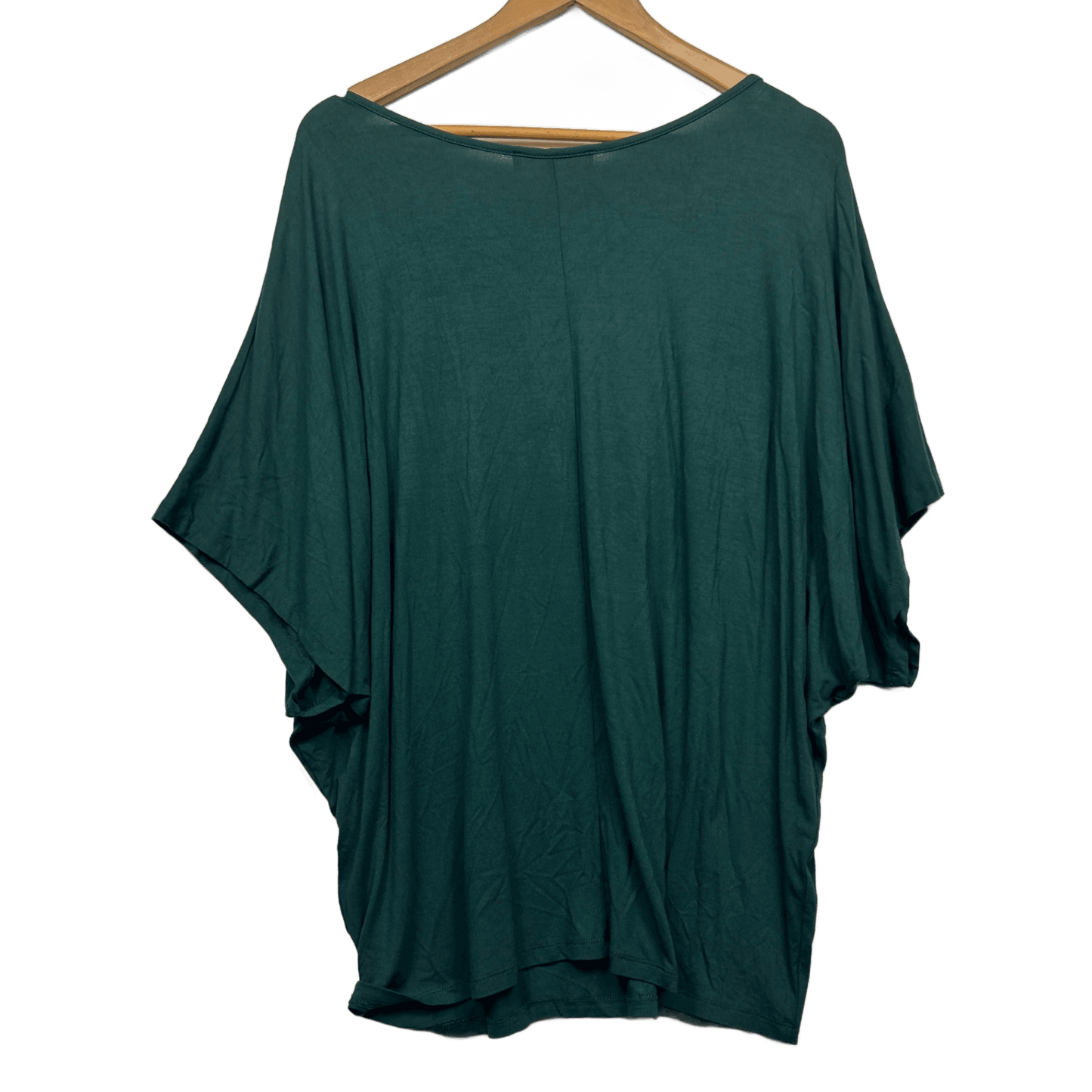 Betty Basics Batwing Top Size 22 Green Viscose Blend Short Sleeve
