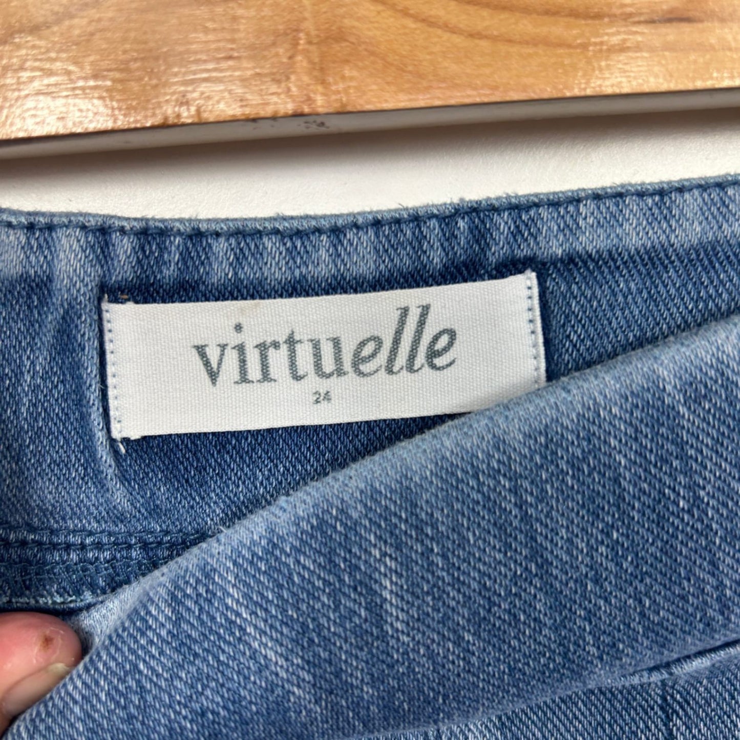Virtuelle Denim Jeans Size 24 Plus Pull On Elastic Waist