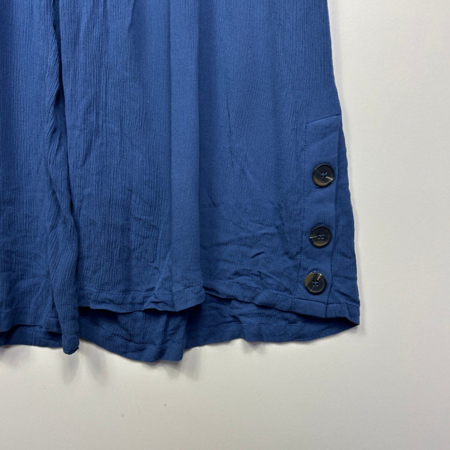 Autograph Wide Leg Cropped Pants Trousers Size 26 Blue Pockets Viscose