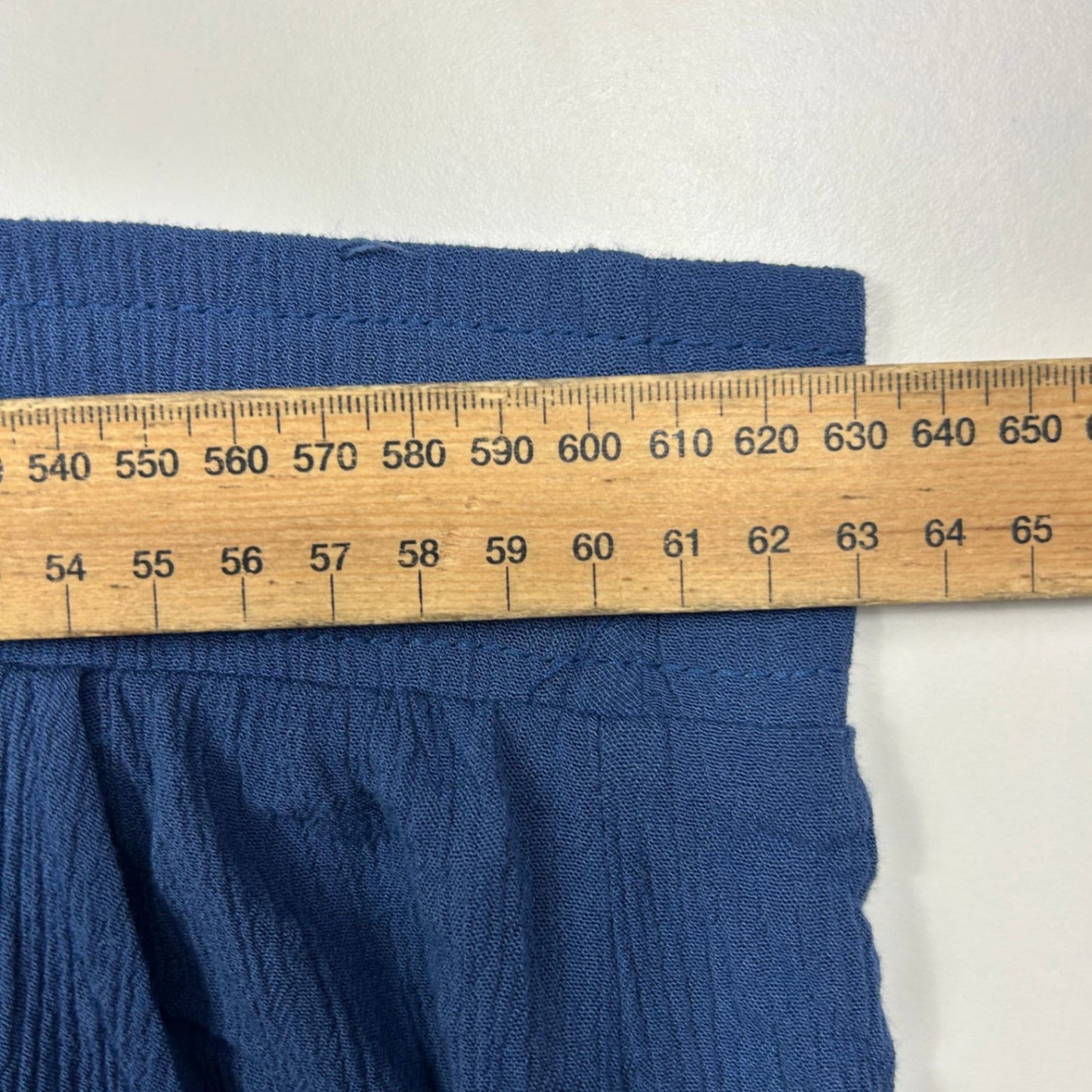 Autograph Wide Leg Cropped Pants Trousers Size 26 Blue Pockets Viscose