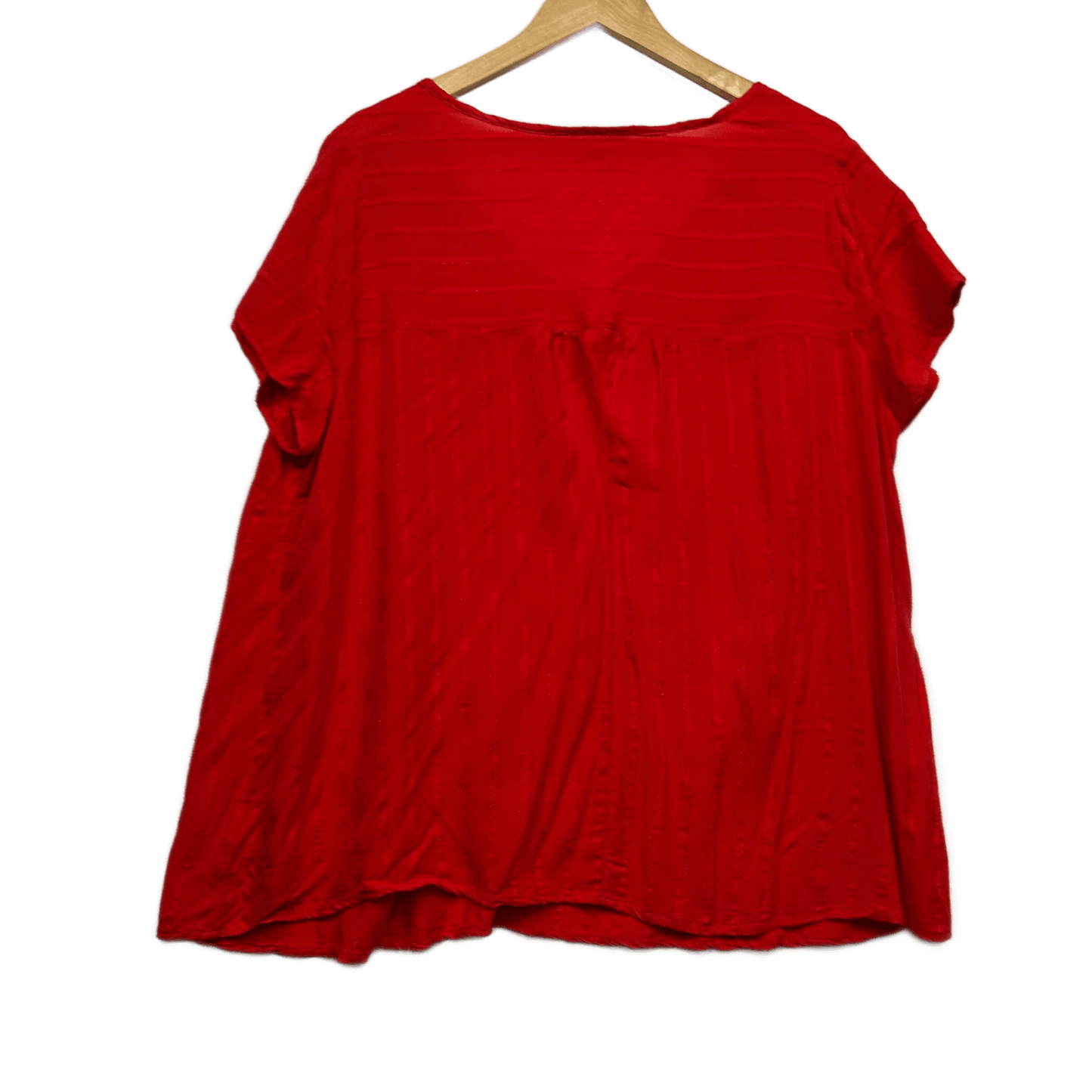 Autograph Top Size 18 Plus Red Short Sleeve Casual Viscose