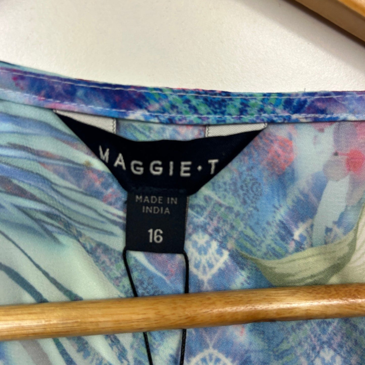 New Maggie T Kaftan Top Size 16 Multicoloured Floral Beaded Sequins
