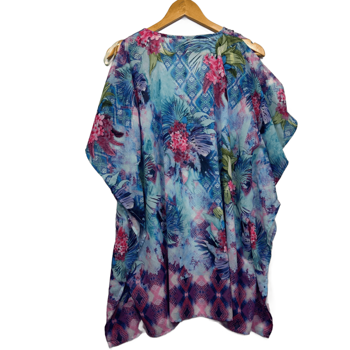 New Maggie T Kaftan Top Size 16 Multicoloured Floral Beaded Sequins