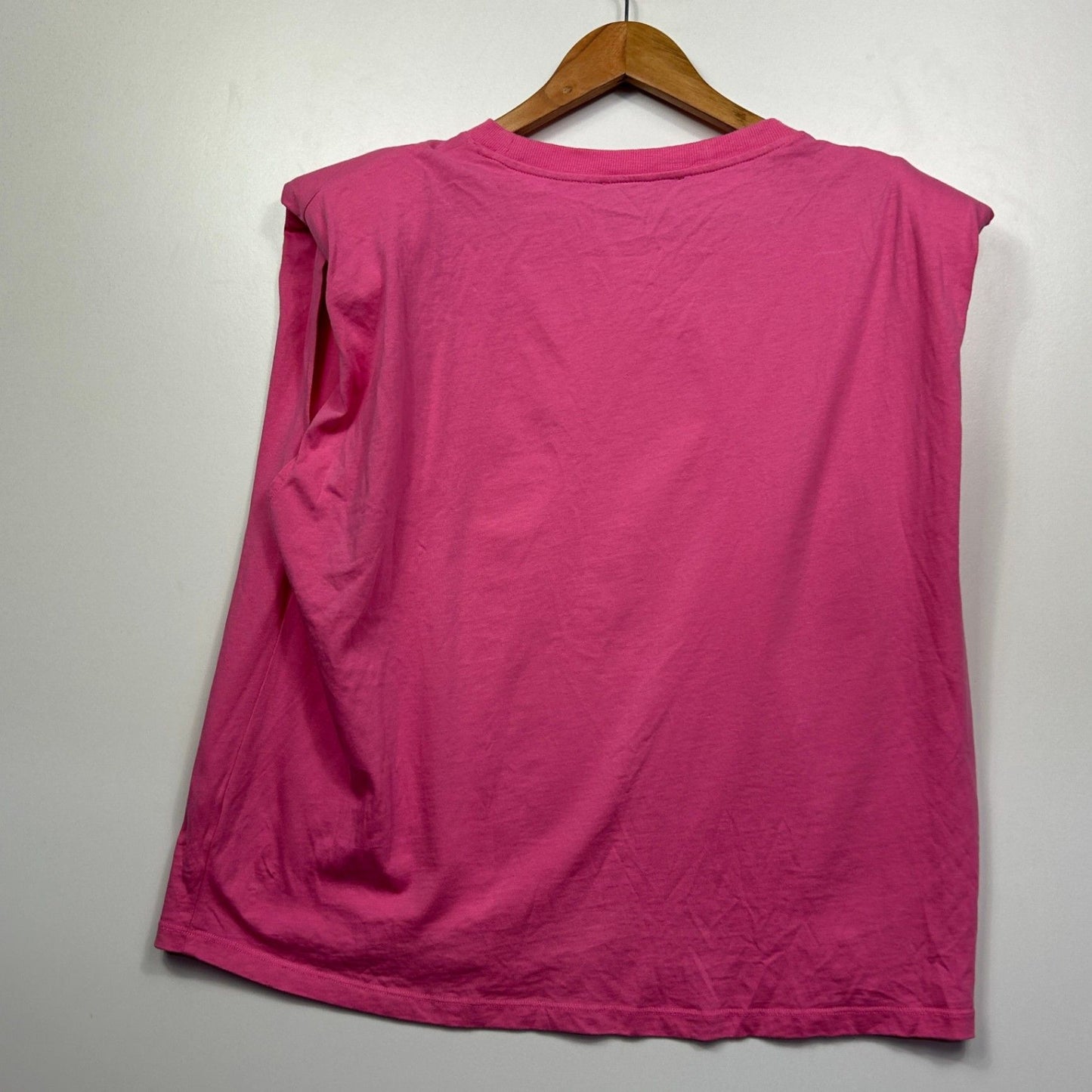 Decjuba Emery Shoulder Pad Tank Top Pink Sleeveless T-Shirt Size 16 XXL