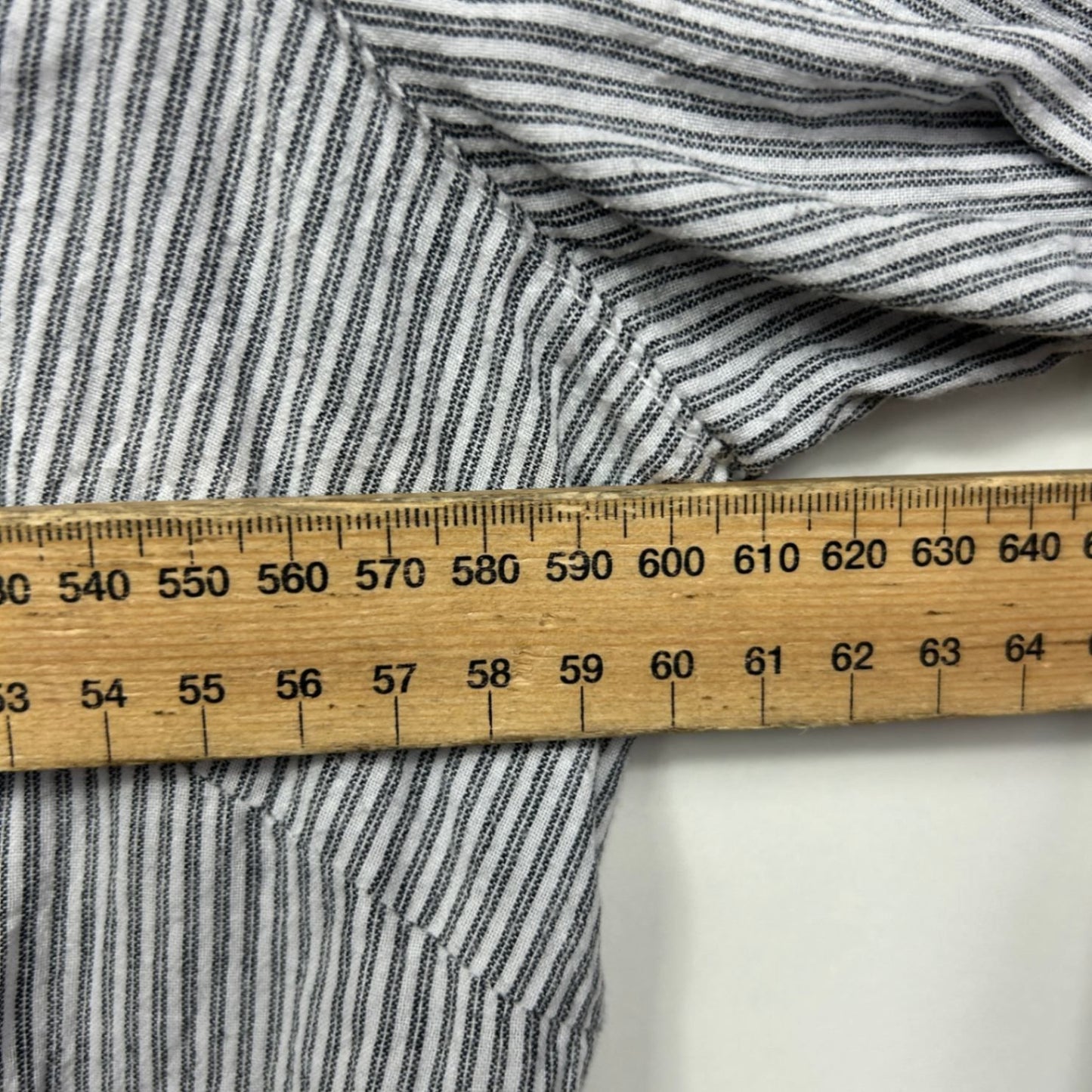 MODA Black White Stripe Cotton Roll Tab Sleeve Top Blouse Striped Size 20