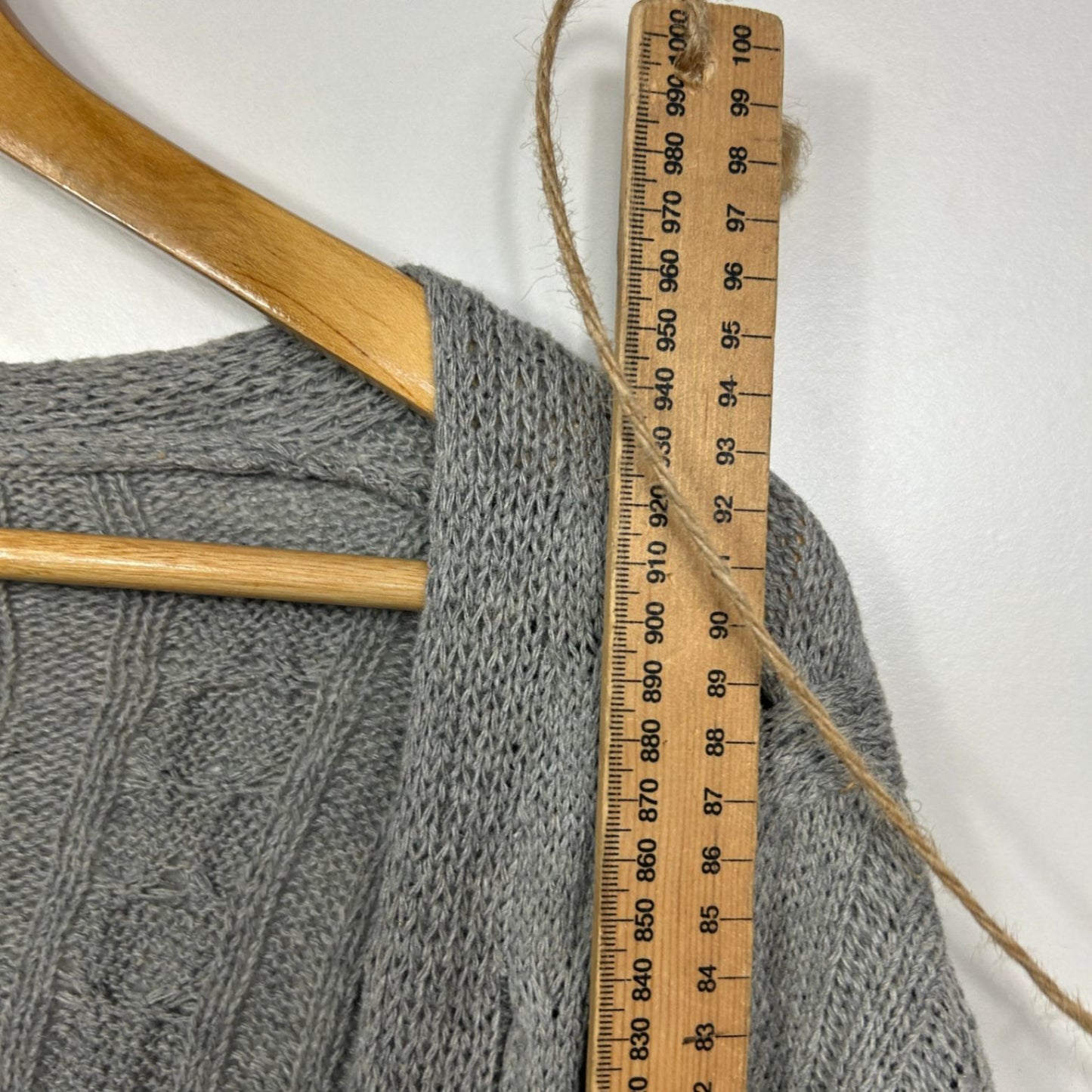 Boohoo Cardigan Size 24-26 Grey Longline Long Sleeve Pockets Knit