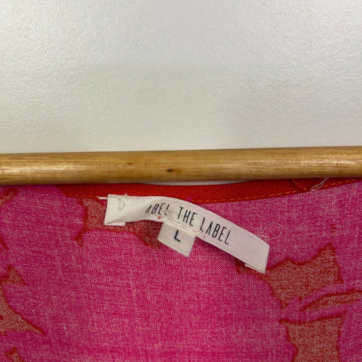 Label of Love Maxi Dress Size 14 Large Pink Red Long Sleeve Floral Long Length Rayon