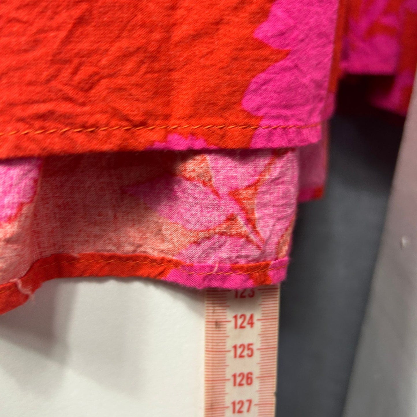Label of Love Maxi Dress Size 14 Large Pink Red Long Sleeve Floral Long Length Rayon