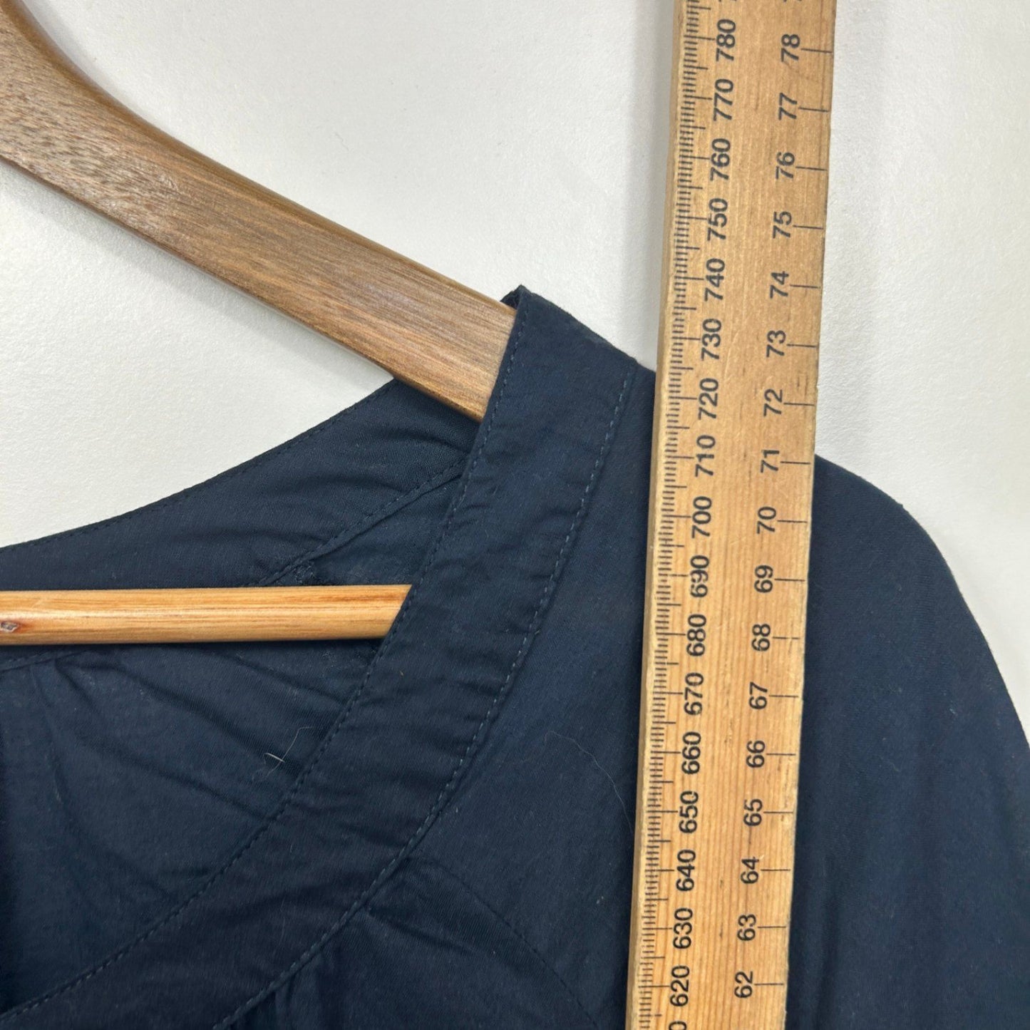 Autograph Tunic Top Size 20 Navy Blue Cotton Roll Tab Sleeve