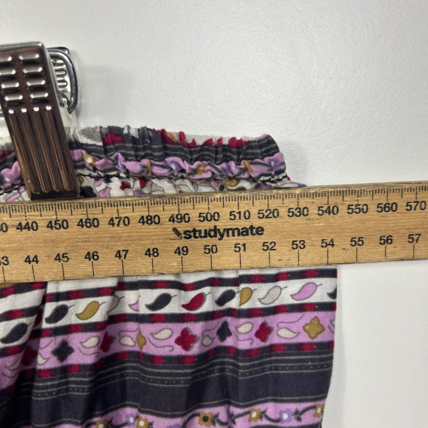 Expression Multicoloured Cotton Maxi Elasticated Waist Boho Skirt Size 24 Plus Y2K