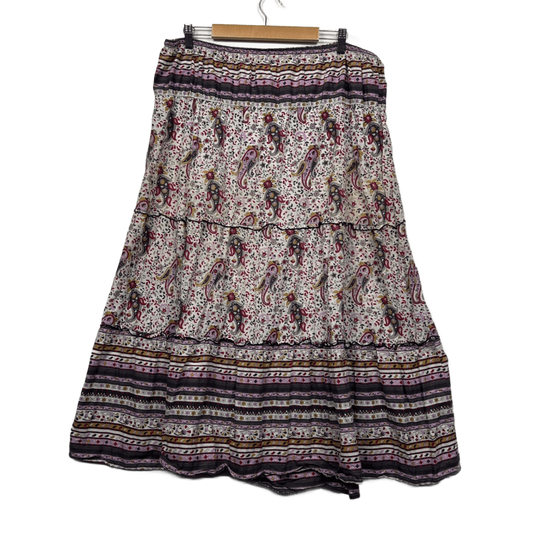 Expression Multicoloured Cotton Maxi Elasticated Waist Boho Skirt Size 24 Plus Y2K