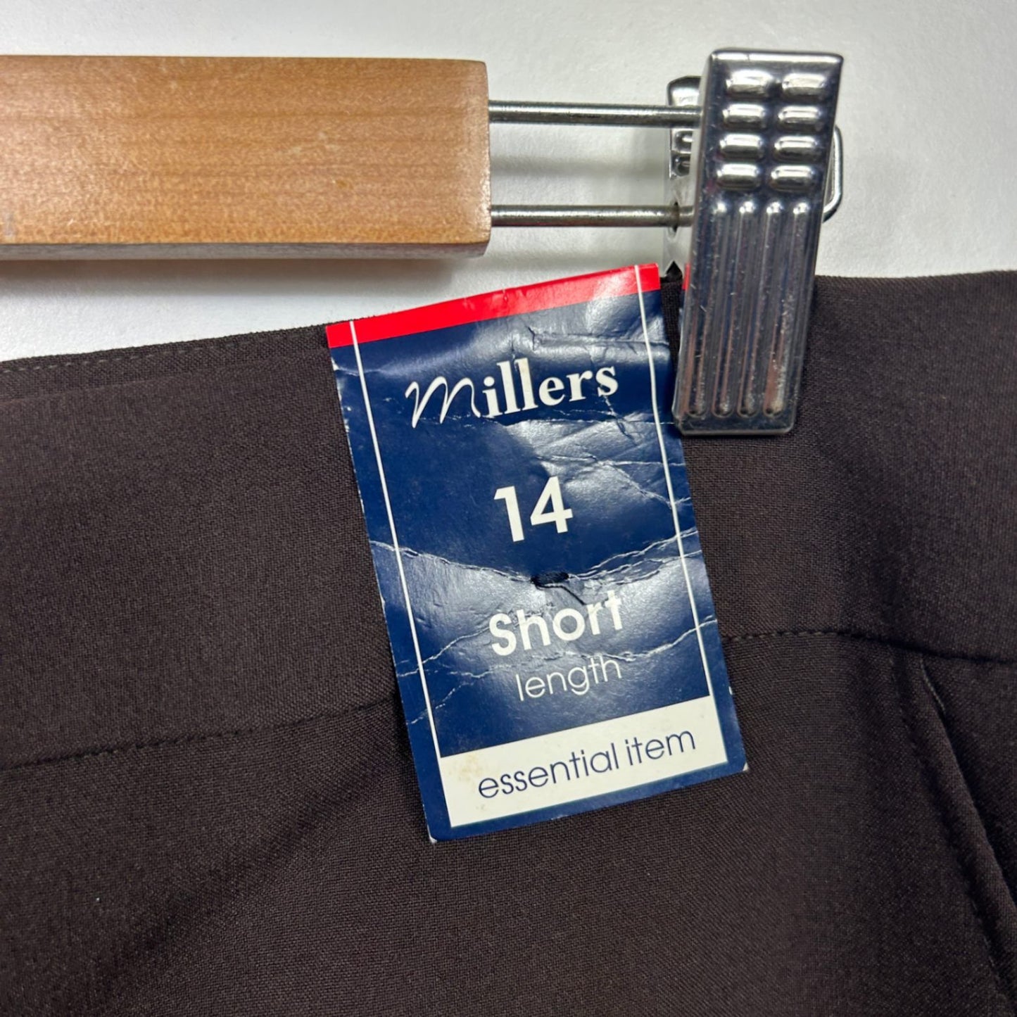 New Millers Chocolate Brown Straight Trousers Pants Size 14 Short Length