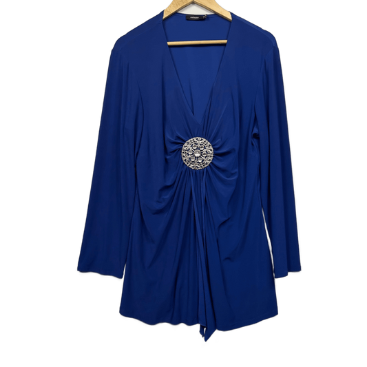 Eve Hunter Tunic Top Size 18 Long Sleeve Gathered Waist Evening