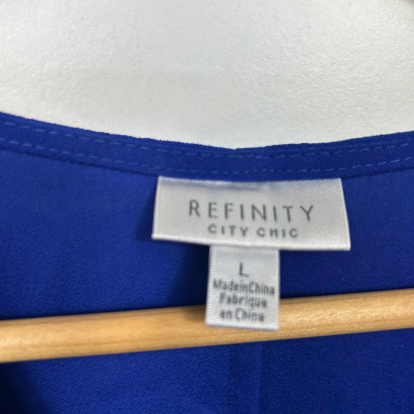 Refinity City Chic Tunic Top Size 20 Purple/Blue Long Sleeve Waist Twist
