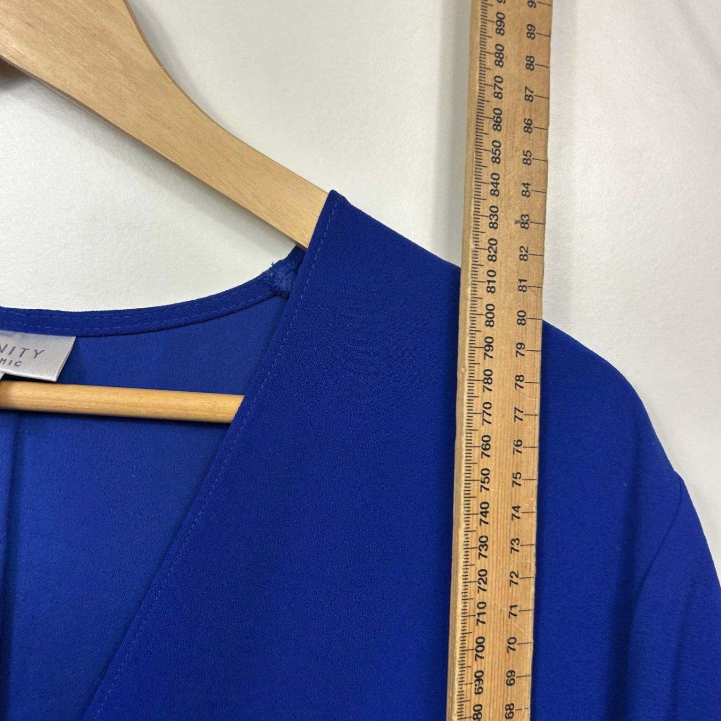 Refinity City Chic Tunic Top Size 20 Purple/Blue Long Sleeve Waist Twist