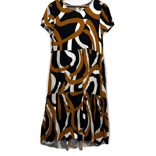 Katies Midi Dress Size 14 Viscose Short Sleeve Pockets